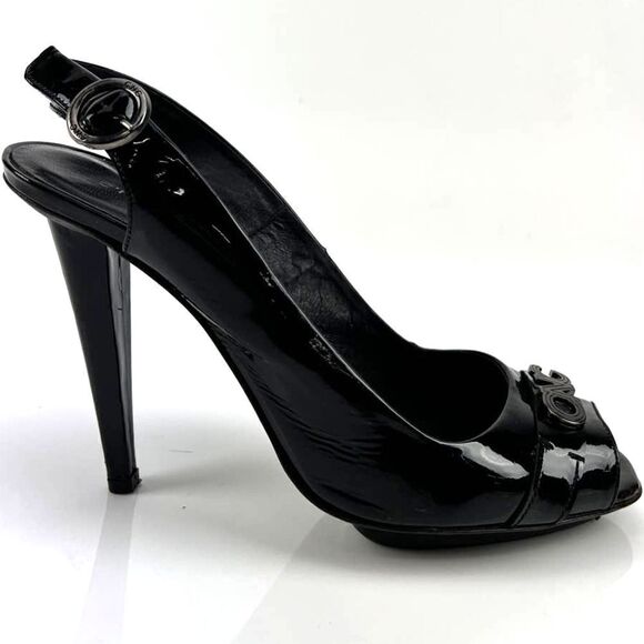 Pre-Loved C.N.C Costume National Women Black Heels Open Toe Sandals EU 39 - Picture 8 of 9